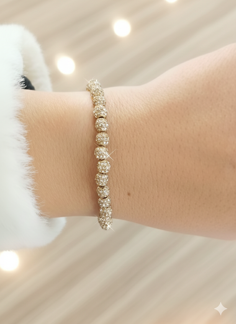 Aqua Women's Gold Crystal Disco Balls Bracelets | Aqua In Lebanon