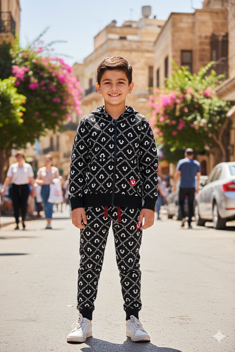 True Religion Boy's Black Printed Pajama Set 2pcs| True Religion In Lebanon