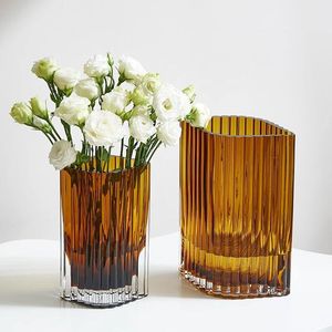 Hinox Vertically Striped Vase With A Wavy Rim | Hinox In Lebanon