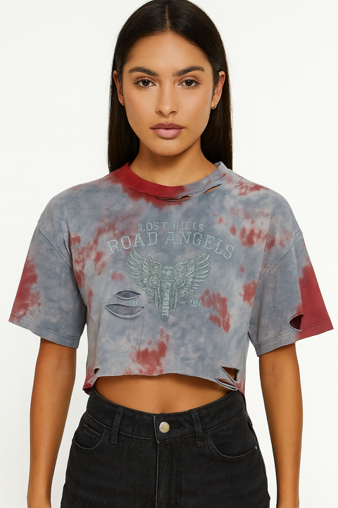 Forever 21 Women's Tie-Dye Graphic Crew Neck T-Shirt  | Forever 21 In Lebanon