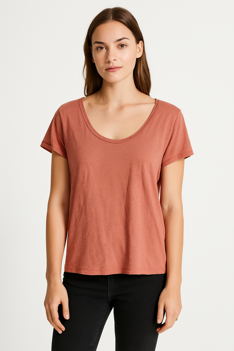 Mango Women's Light Pink Basic Crew Neck T-Shirt |Mango In Lebanon
