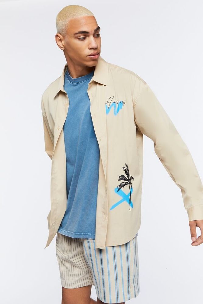 Forever 21 Men's Yellow Long Sleeve Shirt | Forever 21 In Lebanon