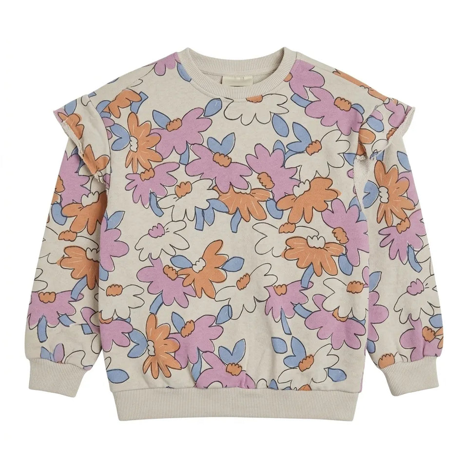 Zara Girl's Gray Multi Floral Ruffle Long Sleeve Blouse|Zara in Lebanon