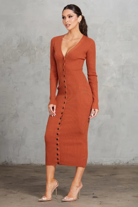 Forever 21 Women's Coral Ribbed V Neck Maxi Dress | Forever 21 In Lebanon