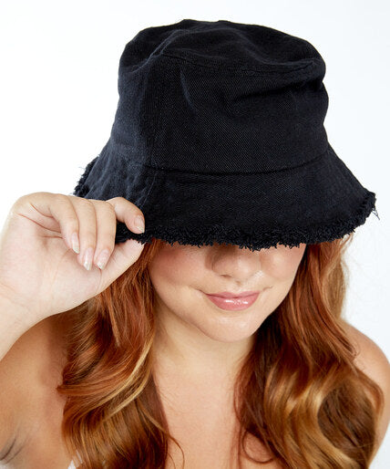 Forever 21 Women's Black Denim Bucket Hat | Forever 21 In Lebanon