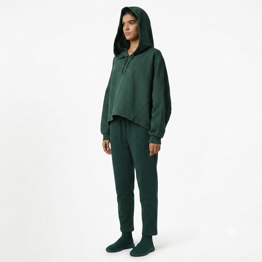 Emporio Armani Women's Dark Green Logo Printed 2 pcs Set|Emporio Armani In Lebanon