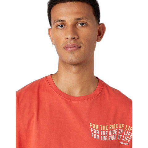 Wrangler Men's Orange Slogan T-Shirt | Wrangler In Lebanon