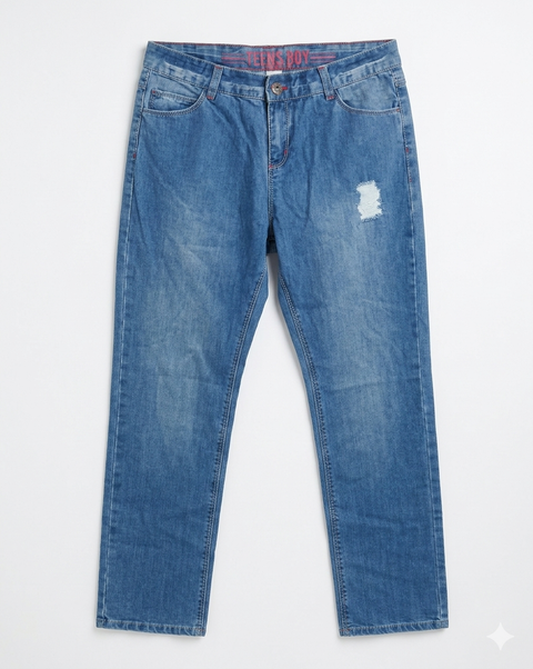 Charanga Boy's Blue Distressed Wash Straight Leg Denim Jeans|Charanga In Lebanon
