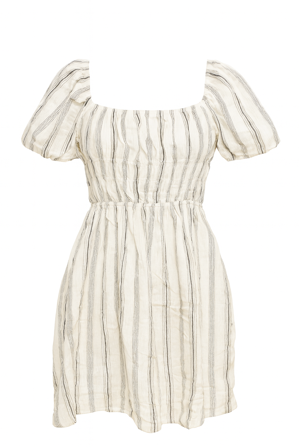 Forever 21 Women's White & Back Short Sleeve Striped Open Back Dress | Forever 21 In Lebanon