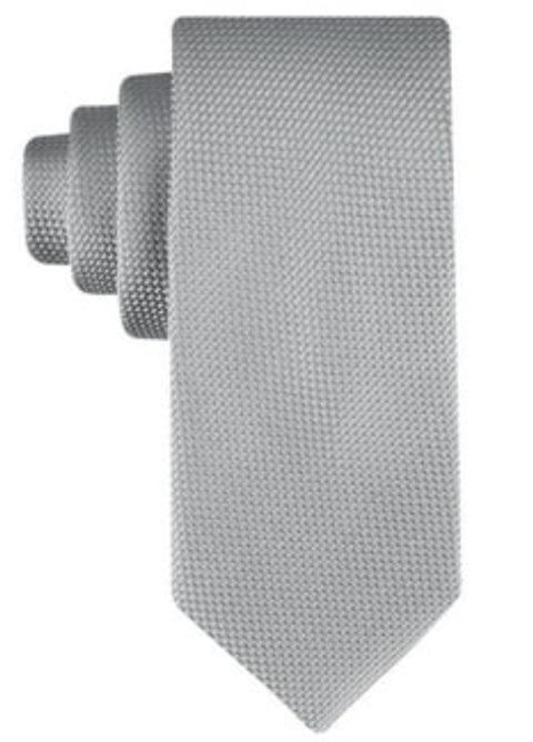 Calvin Klein Men's Silver Micro-Grid Tie | Calvin Klein In Lebanon