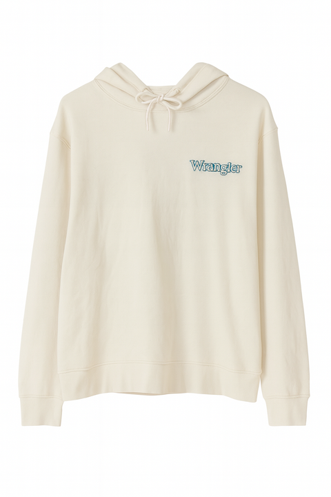 Wrangler Men's Off White Logo Hoodie |Wrangler In Lebanon