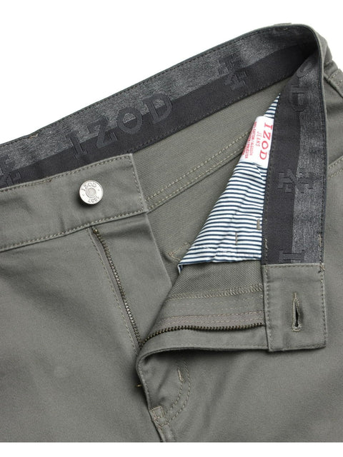 Izod  Men's Khaki Green Saltwater 5-Pocket Straight Fit Chino Pant |Izod In Lebanon