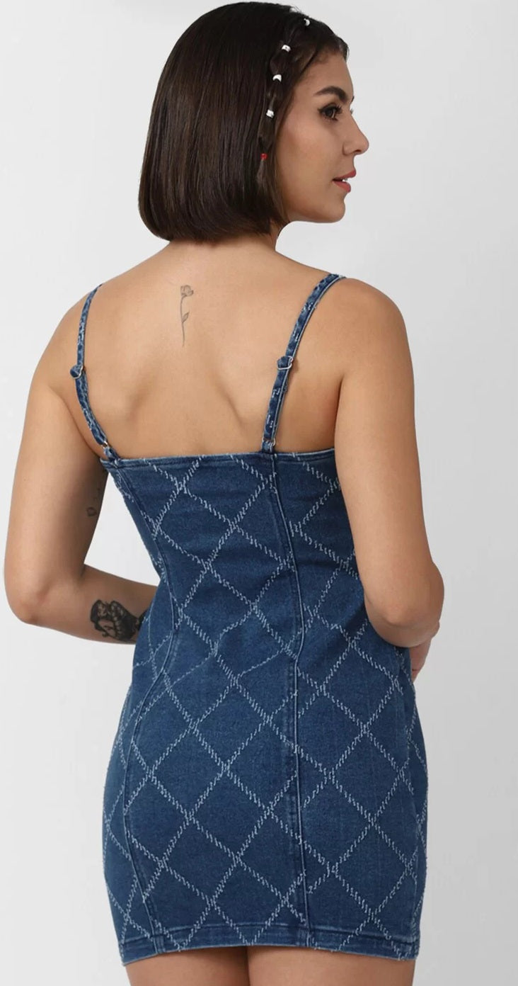 Forever 21 Women's Blue Denim Sleeveless Full Zip Mini Dress | Forever 21 In Lebanon