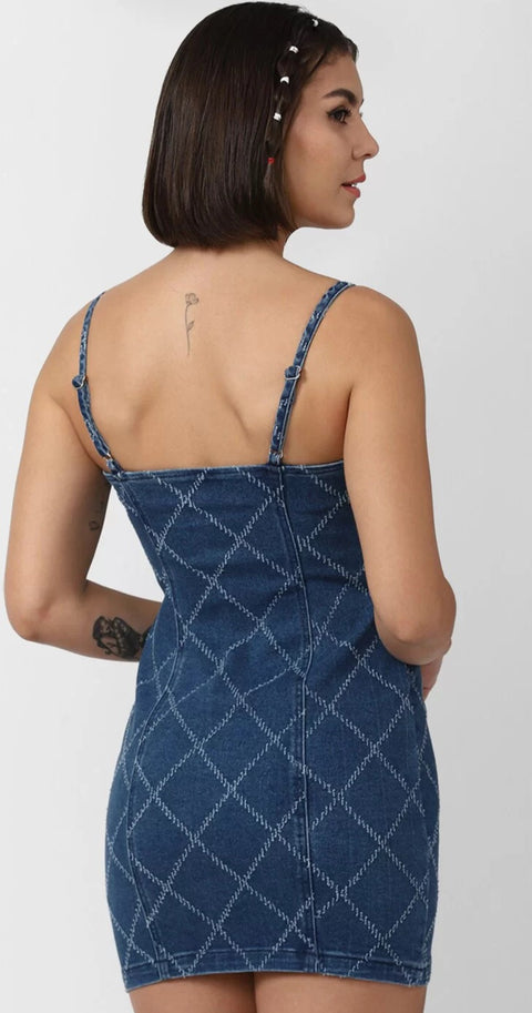 Forever 21 Women's Blue Denim Sleeveless Full Zip Mini Dress | Forever 21 In Lebanon