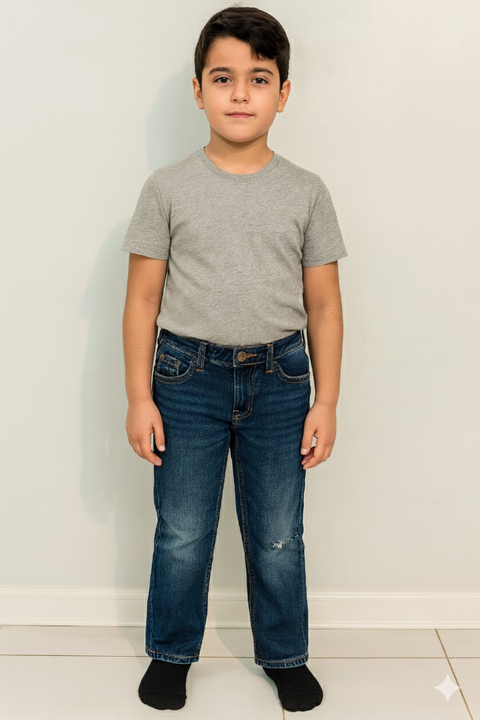 Cat & Jack Boy's Navy Stretch Bootcut Fit Jeans | Cat & Jack In Lebanon
