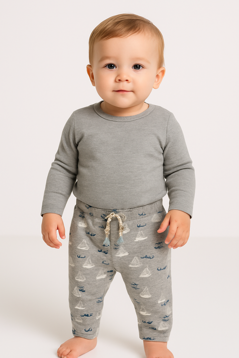 Mango Baby Boy's Grey Printed Sweatpant |Mango In Lebanon