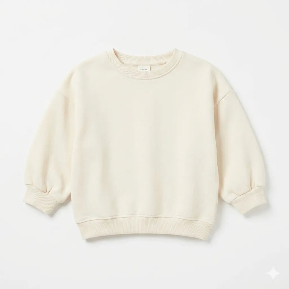 Zara Girl's Cream Plain Crew Neck Long Sleeve Sweatshirt|Zara in Lebanon