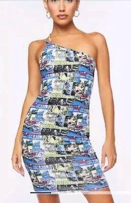 Forever 21 Women's Printed One Way Straps Mini Dress |Forever 21 In Lebanon