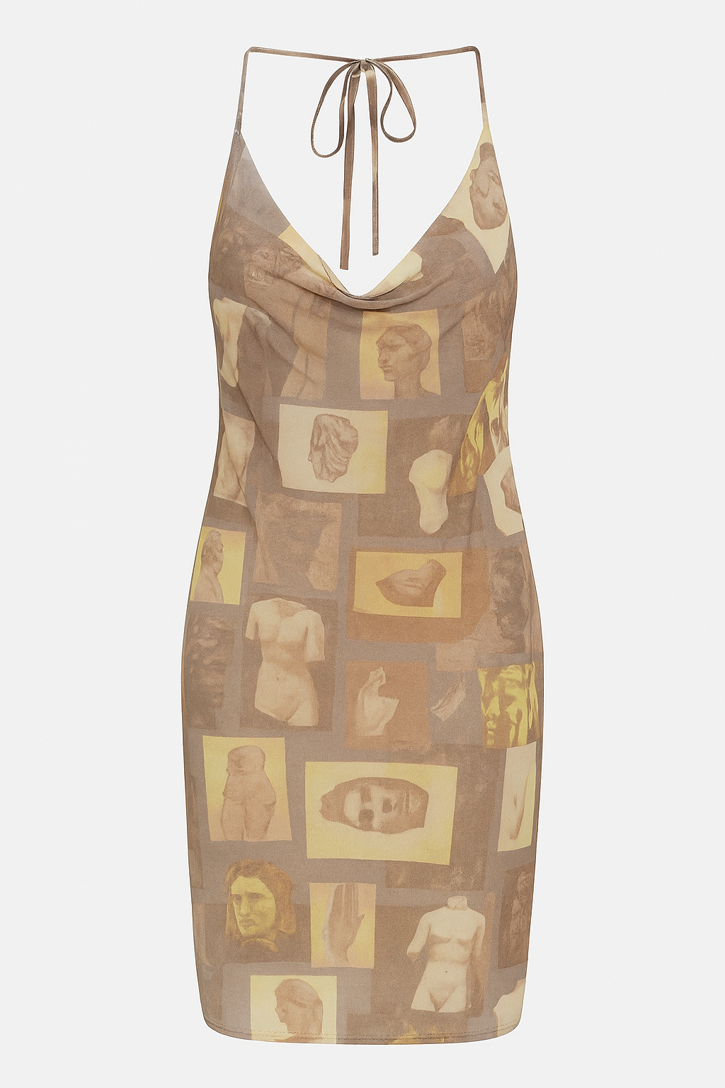 Forever 21 Women's Brown & Yellow Printed Sleeveless Dress |Forever 21 In Lebanon
