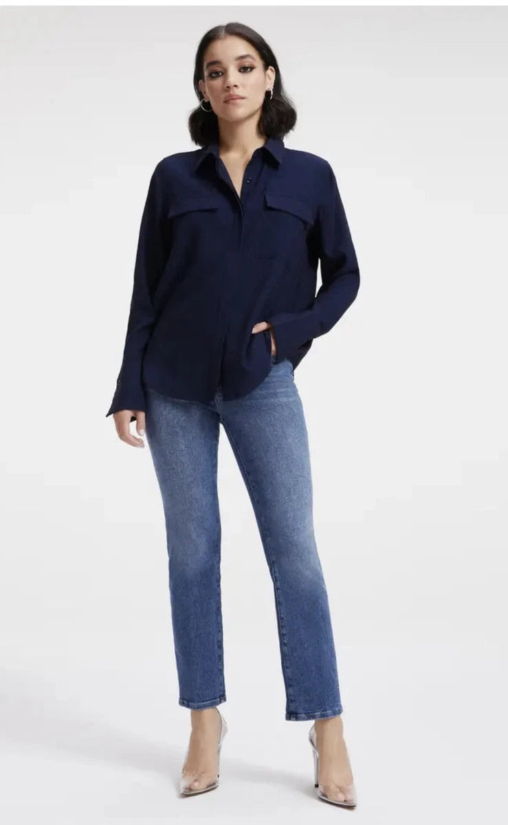 Lauren Ralph Lauren Women's Navy Blue Long Sleeve Shirt  |Lauren Ralph Lauren In Lebanon