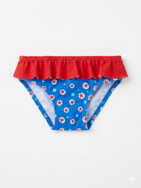 Charanga Baby Girl's Blue & Red Star Printed Bikini Bottom|Charanga In Lebanon
