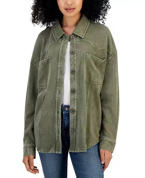 Hippie Rose Women's Olive Long-Sleeve Shacket | Hippie Rose In Lebanon