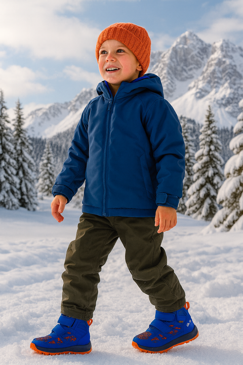 Jack Wolfskin Boy's Blue Woodland 2 Texapore Mid VC K Sneakers |Jack Wolfskin in Lebanon