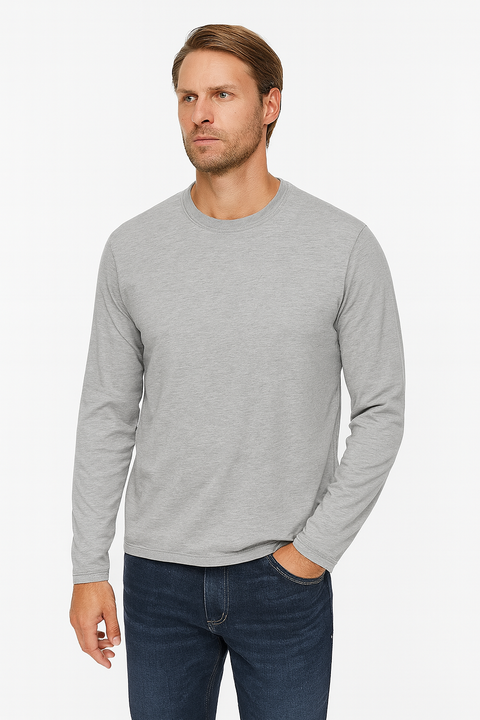 Perry Ellis Men's Gray Portfolio Jersey Crew Neck Long Sleeve Sweatshirt |Perry Ellis In Lebanon