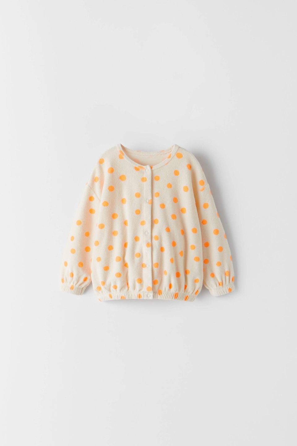 Zara Girl's Cream & Orange Polk Dot Long Sleeve Pullover Blouse|Zara In Lebanon