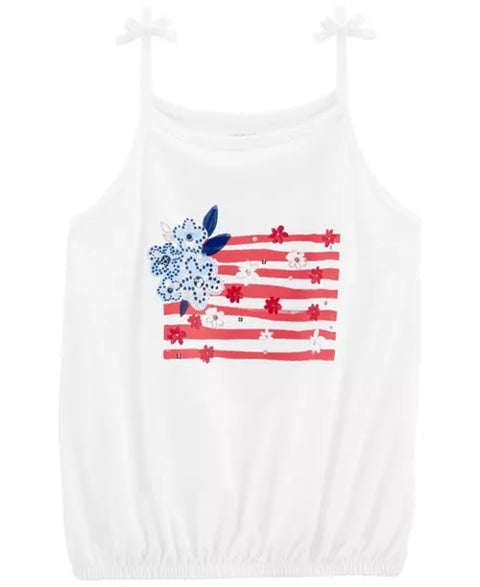 Carter's Girl's White Printed  Blouse | Carter's In Lebanon