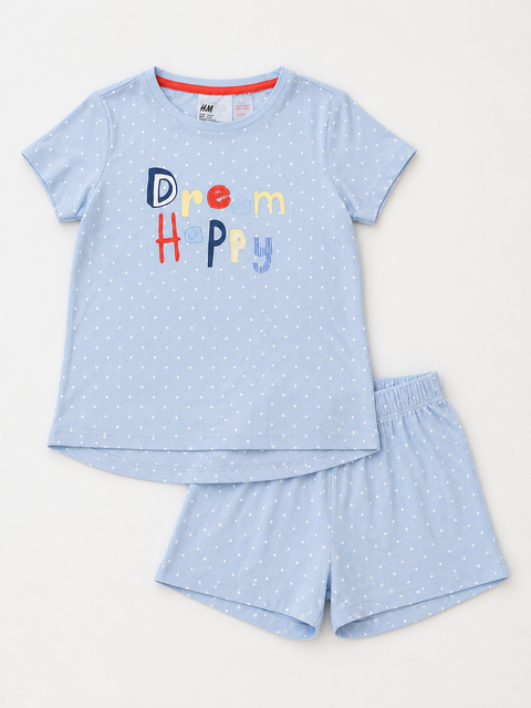 H & M Girl's Light Blue 2 pcs Short Pajama Set | H & M In Lebanon