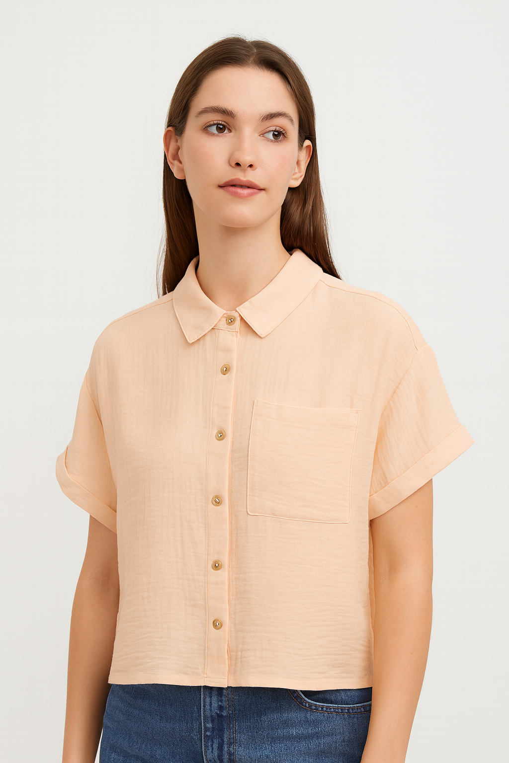 Forever 21 Women's Georgia Peach Short Sleeve Shirt | Forever 21 In Lebanon