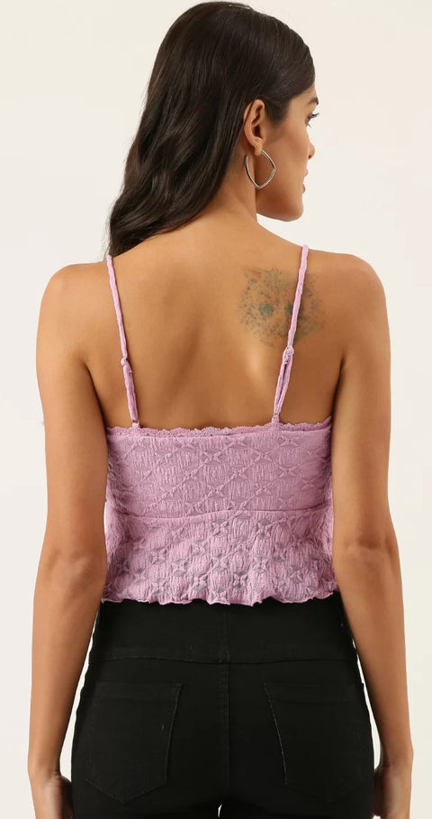 Forever 21 Women's Light Purple Lace Sleeveless Crop Top | Forever 21 In Lebanon