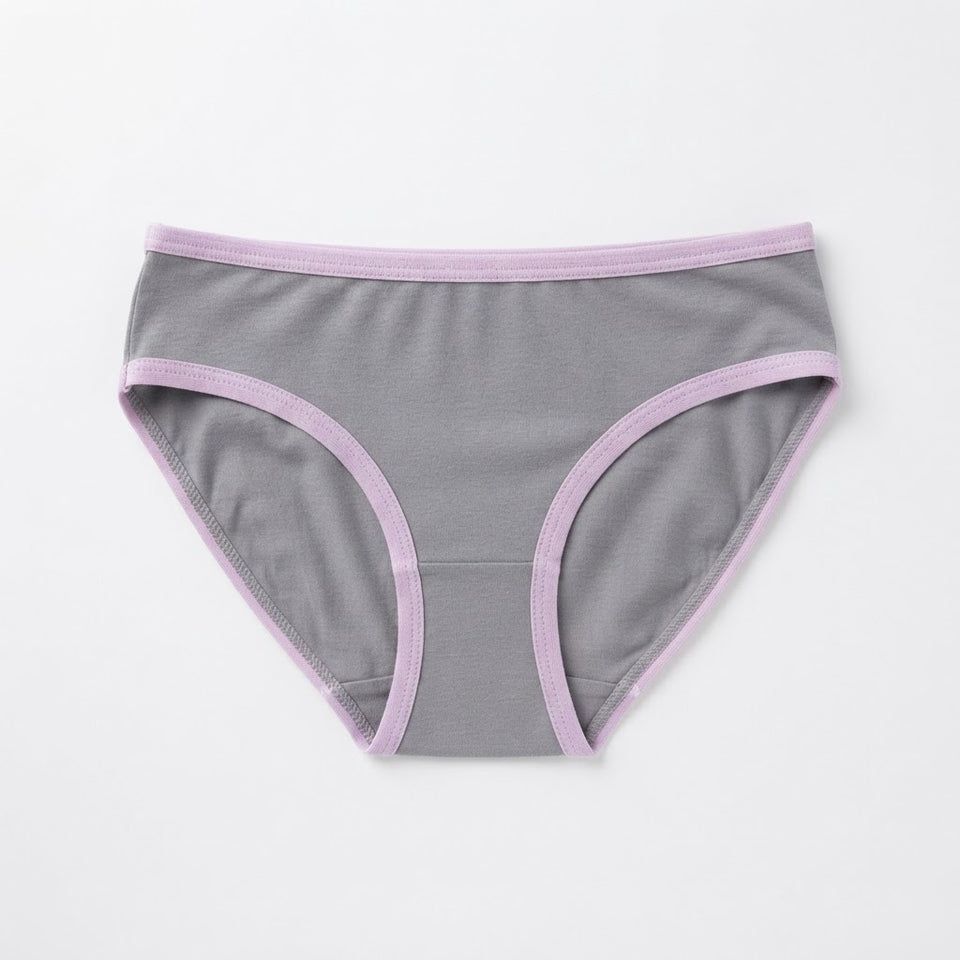 Maidenform Girl's Gray & Purple Cotton Brief