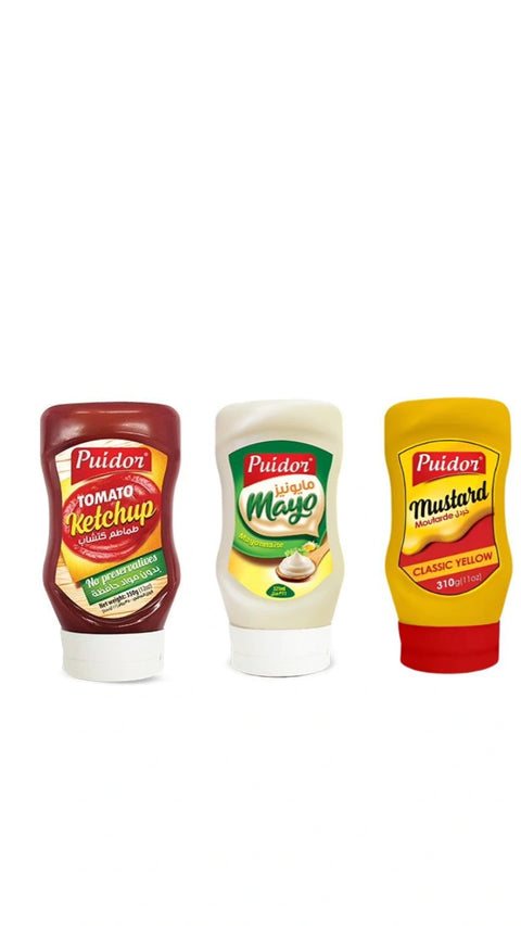 Puidor Mayonnaise 321ml + Puidor Ketchup 350g + Puidor Mustard 310g | Puidor In Lebanon