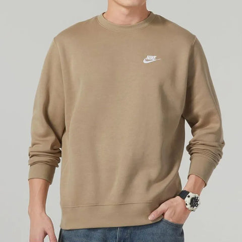 Nike Men's Khaki Fleece Crew Sweatshirt | Nike In Lebanon