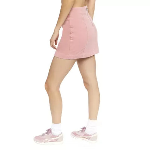 Forever 21 Women's Baby Pink Velvet Skirt | Forever 21 In Lebanon