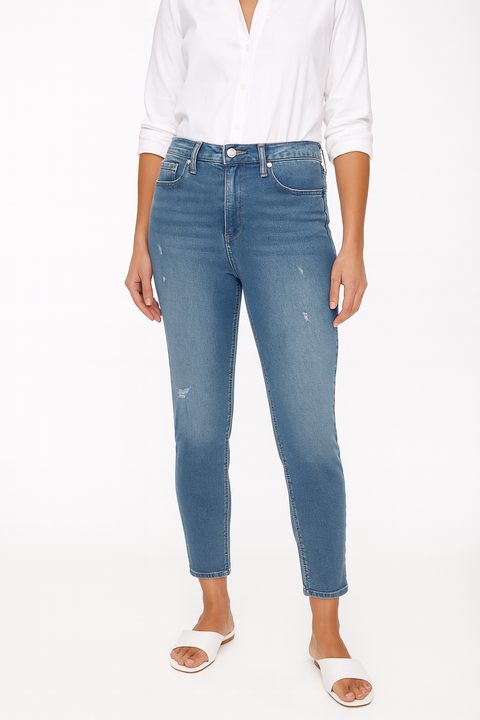 Forever 21 Women's Blue High Rise Skinny Jeans |Forever 21 In Lebanon