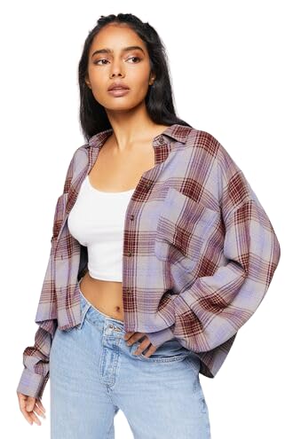 Forever 21 Women's Multicolor Checkered Long Sleeve Shirt | Forever 21 In Lebanon