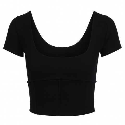 Forever 21 Women's Black Short Sleeve Crop Top | Forever 21 In Lebanon