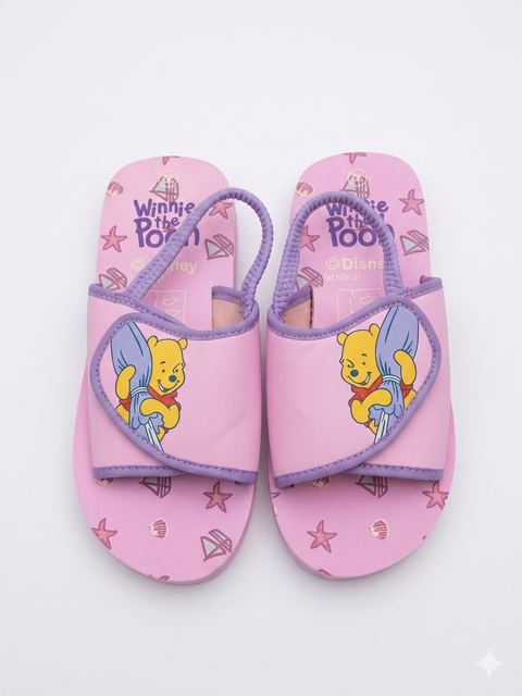 Disney Girl's Pink Winnie the Pooh Slide Slipper with Backstrap|Disney In Lebanon