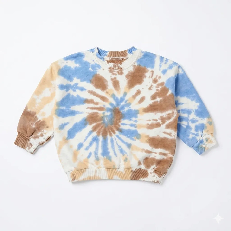 Zara Girl's Multicolor Tie Dye Crew Neck Long Sleeve Blouse|Zara in Lebanon