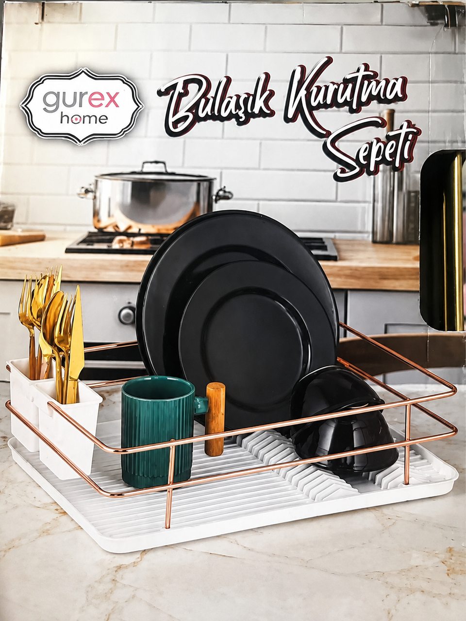 Gurex Home Premium Elegant Dish Drying Rack With Drip Tray | Gurex Home In Lebanon