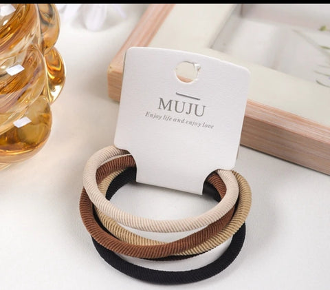 5 Piece Set of Crunchies Hair Ties Nylon Mesh Small Gold Hair Rope High Stretch Hair Ties for Women