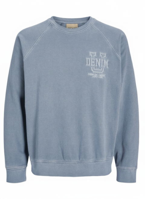 Jack & Jones Men's Washed Blue Myles Sweatshirt | Jack & Jones In Lebanon