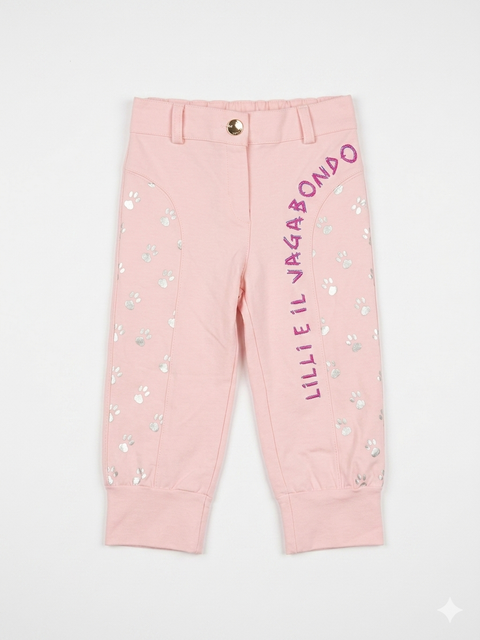 Gala & Co Girl's Pink  Paw Prints Capri Pants|Gala & Co In Lebanon