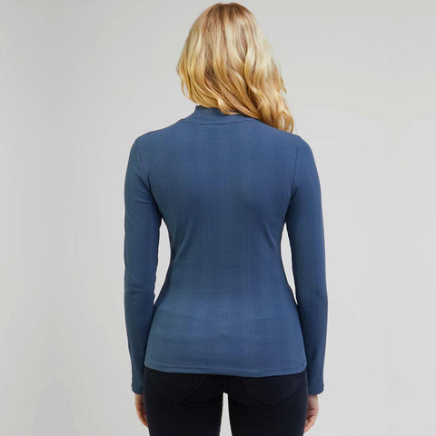 Lee Women's Navy Deep Water Long Sleeve Blouse | Lee In Lebanon
