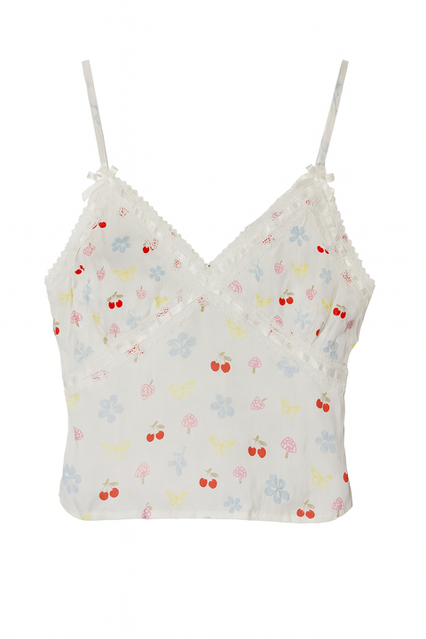 Forever 21 Women’s White Printed V Neck Sleeveless Tank Top  |Forever 21 In Lebanon