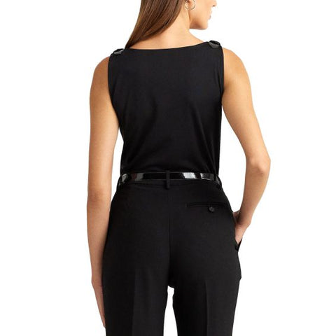 Lauren Ralph Lauren Women's Black Jersey Sleeveless Blouse |Lauren Ralph Lauren In Lebanon