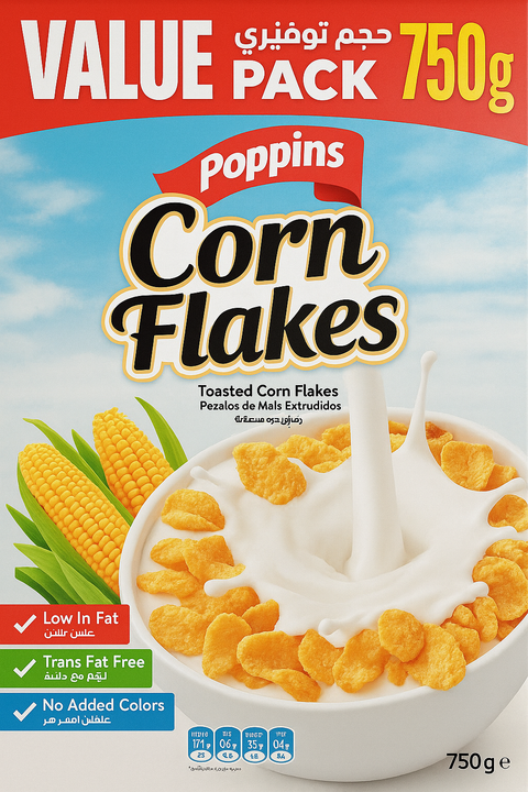 Poppins Corn Flakes 750g (Value Pack) | Poppins In Lebanon